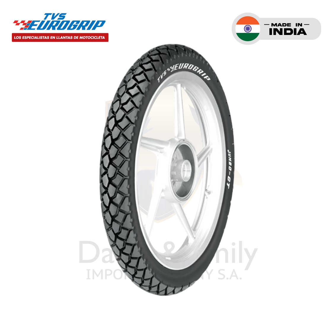 Jumbo Gt Tvs Eurogrip Tubeless Tyre Price 100-90-18 56P TEG JUMBO