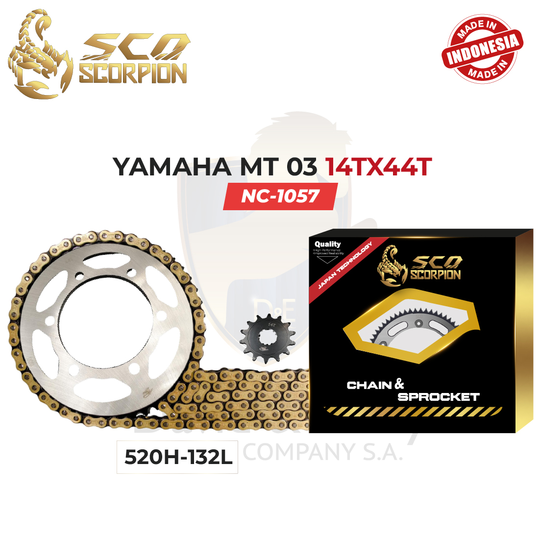 KIT ARRASTRE 520H-132L YAMAHA MT 03 14X44T SCO