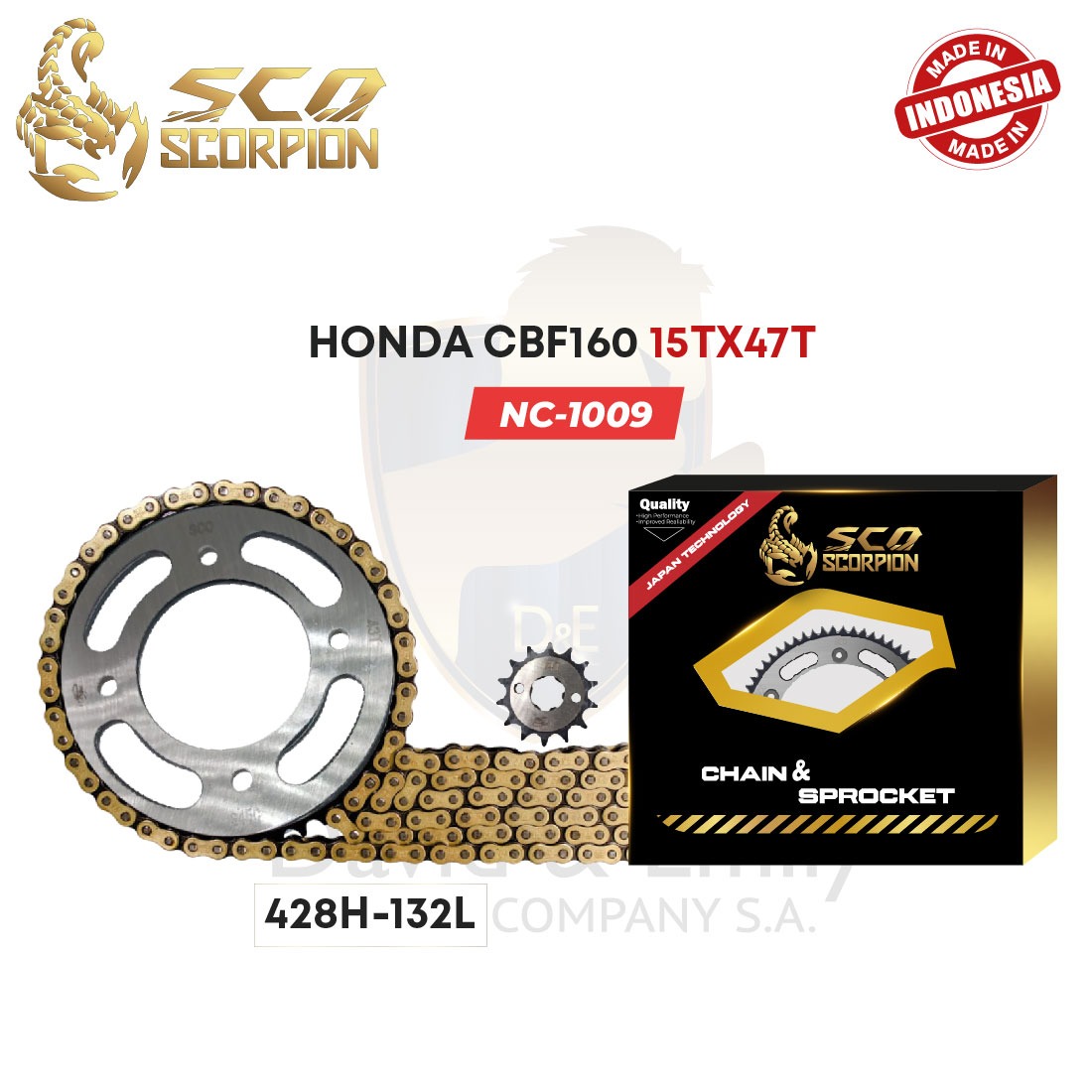 KIT ARRASTRE 428H-132L HONDA CBF160 15X47