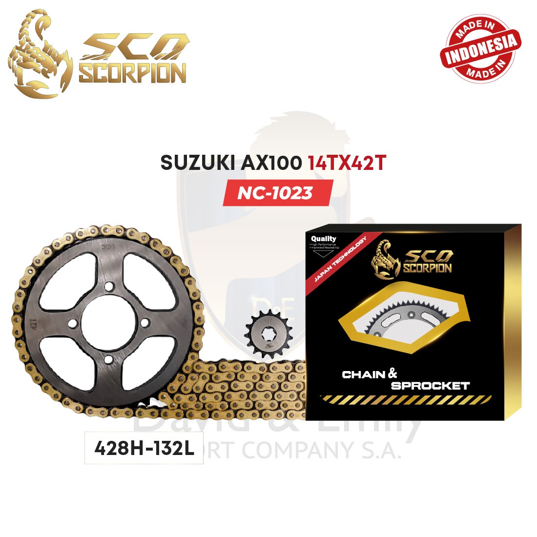 KIT ARRASTRE 428H-132L SUZUKI AX100 14TX42 SCO