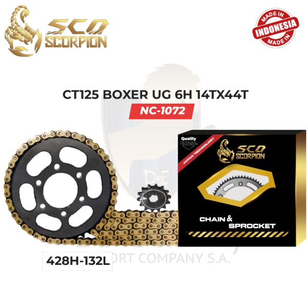 KIT ARRASTRE 428H-132L BAJAJ CT125 6H  14X44 SCO