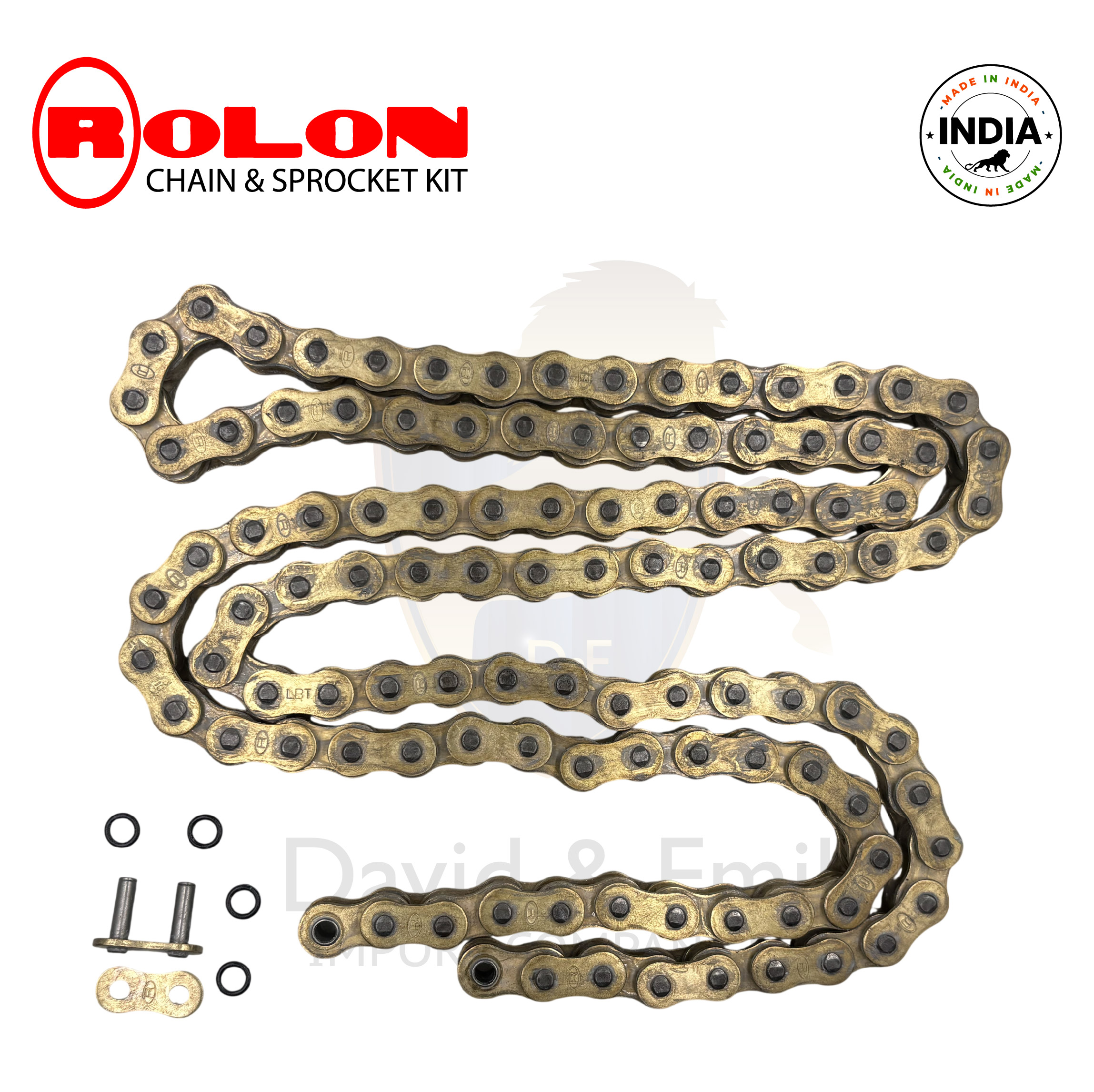 KIT ARRASTRE NS200 CADENA DORADA PIÑON ANTIVIBRANTE SELLADA 520H108L 14T/39T ROLON - Imagen 4